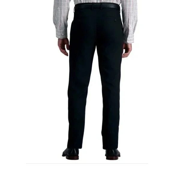 Haggar Performance Dress Pants Men 30x32 Super Flex Waistband Polyester Black - Picture 6 of 8